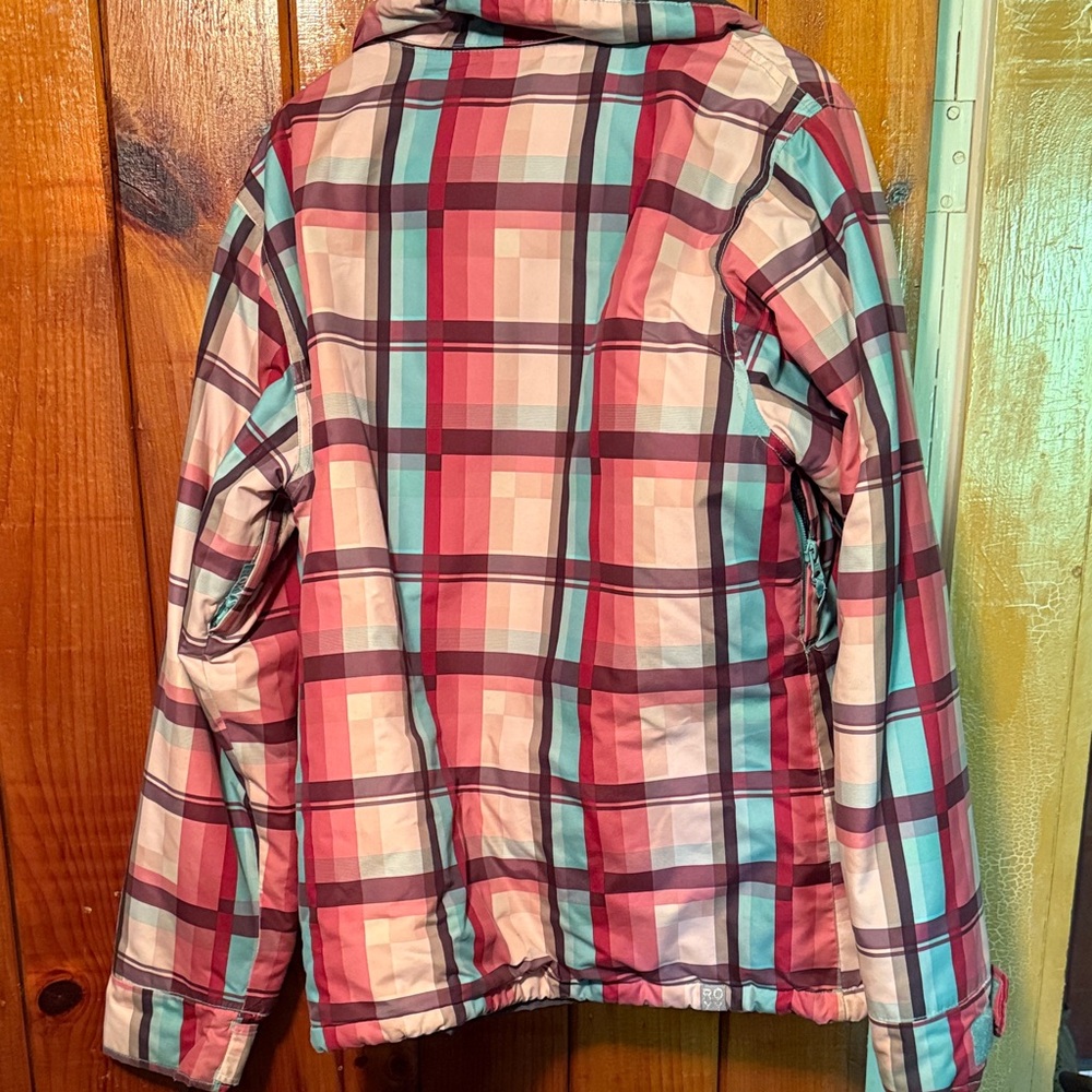 Roxy Plaid Winter Jacket With Multicolor Design - image 2